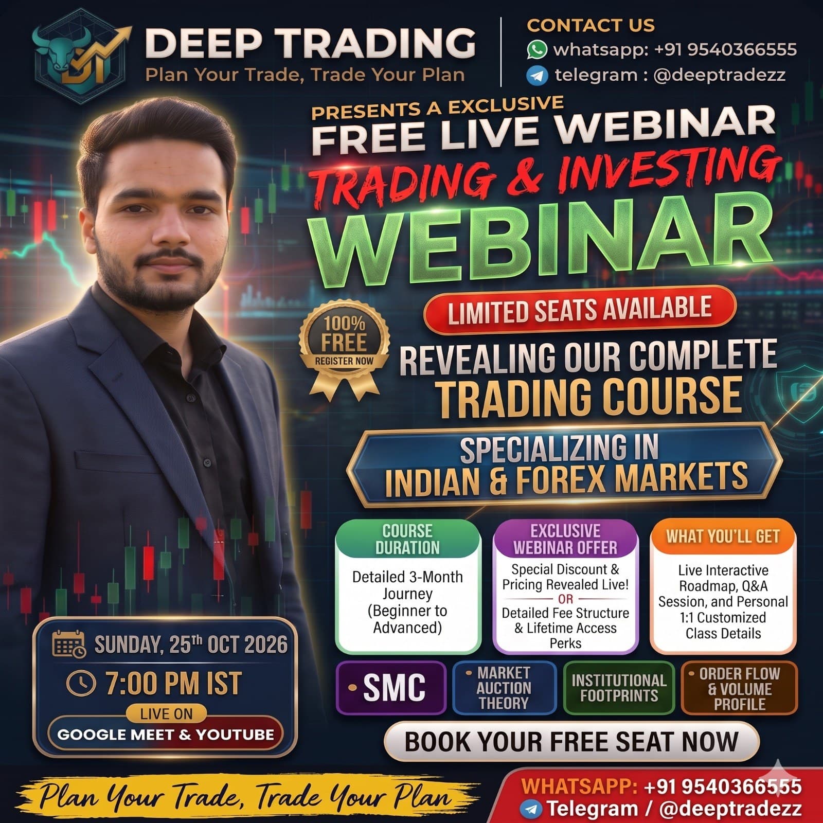 Deep Trading free live webinar on Sunday, 25 October 2026 at 7:00 PM IST